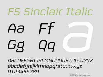 FS Sinclair Italic Version 2.000图片样张