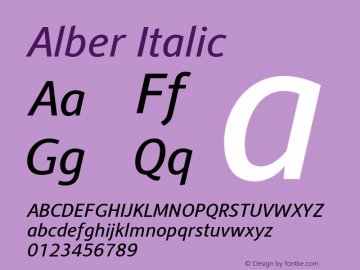 Alber Italic Version 1.001图片样张