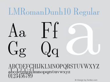 LMRomanDunh10 Regular Version 2.004 Font Sample