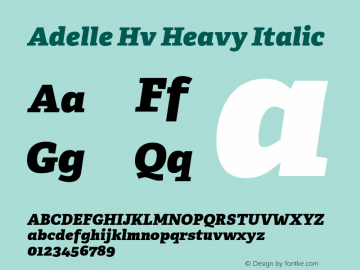 Adelle Hv Heavy Italic 1.000图片样张