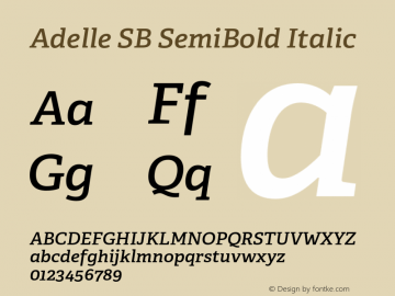 Adelle SB SemiBold Italic Version 1.000 Font Sample