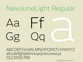 NewJuneLight Regular Version 1.000 1999 initial release Font Sample