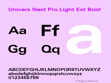 Univers Next Pro Light Ext Bold Version 1.00图片样张