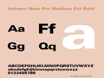 Univers Next Pro Medium Ext Bold Version 1.00图片样张