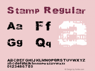 Stamp Regular 1.0 Tue Apr 01 11:40:26 1997 Font Sample