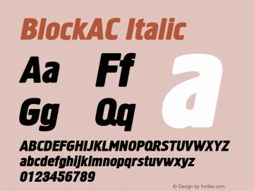 BlockAC Italic Version 001.000图片样张