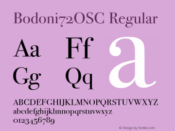 Bodoni72OSC Regular Version 001.000图片样张