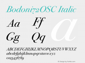 Bodoni72OSC Italic Version 001.000图片样张