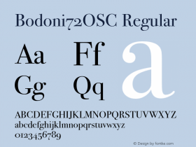 Bodoni72OSC Regular OTF 1.0;PS 001.000;Core 116;AOCW 1.0 161图片样张