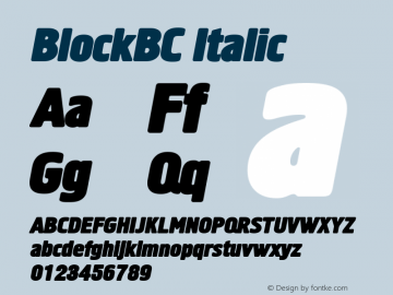 BlockBC Italic Version 001.000图片样张