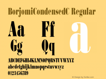BorjomiCondensedC Regular OTF 1.0;PS 001.000;Core 116;AOCW 1.0 161 Font Sample