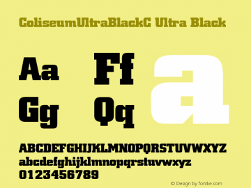 ColiseumUltraBlackC Ultra Black Version 001.000 Font Sample