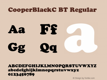 CooperBlackC BT Regular OTF 1.0;PS 001.000;Core 116;AOCW 1.0 161 Font Sample