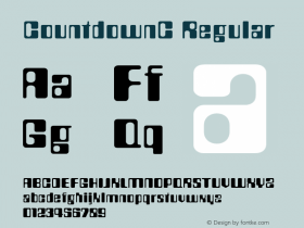 CountdownC Regular OTF 1.0;PS 001.000;Core 116;AOCW 1.0 161 Font Sample