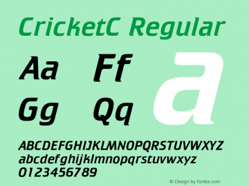 CricketC Regular OTF 1.0;PS 001.000;Core 116;AOCW 1.0 161 Font Sample