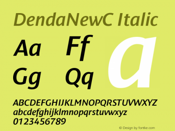 DendaNewC Italic Version 001.001图片样张