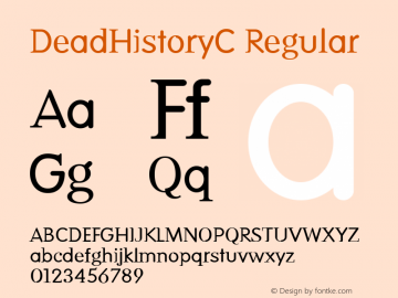 DeadHistoryC Regular Version 001.000 Font Sample