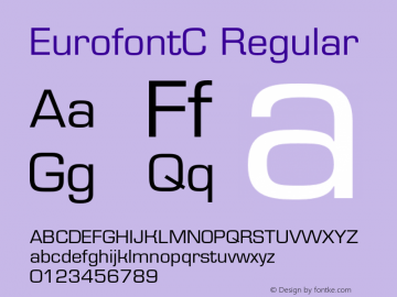 EurofontC Regular OTF 1.0;PS 001.000;Core 116;AOCW 1.0 161 Font Sample