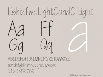 EskizTwoLightCondC Light Version 001.000 Font Sample