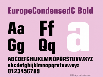 EuropeCondensedC Bold OTF 1.0;PS 001.001;Core 116;AOCW 1.0 161图片样张