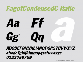 FagotCondensedC Italic Version 004.001图片样张