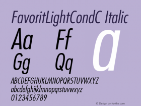 FavoritLightCondC Italic OTF 1.0;PS 001.000;Core 116;AOCW 1.0 161图片样张