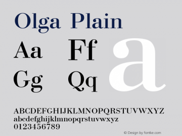 Olga Plain 001.001 Font Sample