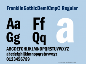 FranklinGothicDemiCmpC Regular OTF 1.0;PS 001.000;Core 116;AOCW 1.0 161 Font Sample