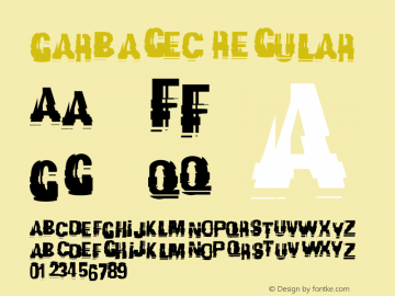 GarbageC Regular OTF 1.0;PS 001.000;Core 116;AOCW 1.0 161图片样张