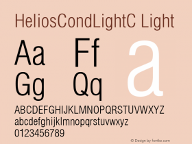 HeliosCondLightC Light Version 001.001 Font Sample