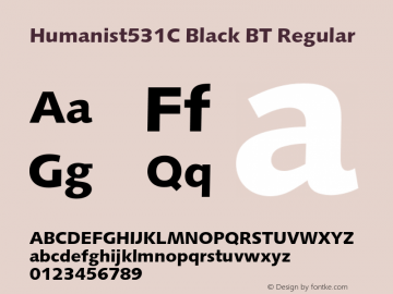 Humanist531C Black BT Regular OTF 1.0;PS 001.000;Core 116;AOCW 1.0 161图片样张