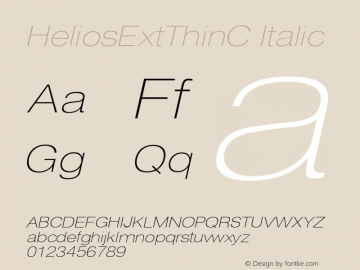 HeliosExtThinC Italic Version 001.001图片样张
