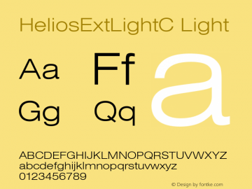 HeliosExtLightC Light Version 001.001 Font Sample