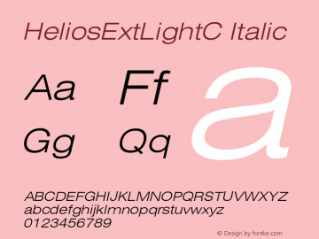 HeliosExtLightC Italic OTF 1.0;PS 001.001;Core 116;AOCW 1.0 161 Font Sample