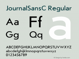 JournalSansC Regular Version 001.000 Font Sample