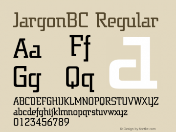 JargonBC Regular OTF 1.0;PS 001.000;Core 116;AOCW 1.0 161图片样张
