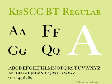 KisSCC BT Regular Version 001.000 Font Sample