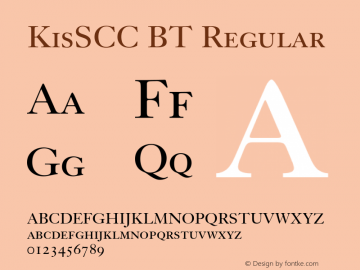 KisSCC BT Regular OTF 1.0;PS 001.000;Core 116;AOCW 1.0 161 Font Sample