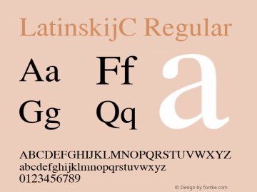 LatinskijC Regular Version 001.000 Font Sample