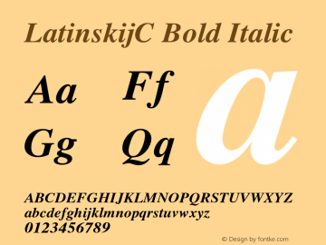 LatinskijC Bold Italic OTF 1.0;PS 001.000;Core 116;AOCW 1.0 161 Font Sample