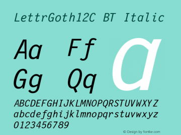 LettrGoth12C BT Italic Version 001.000 Font Sample