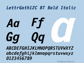 LettrGoth12C BT Bold Italic OTF 1.0;PS 001.000;Core 116;AOCW 1.0 161图片样张