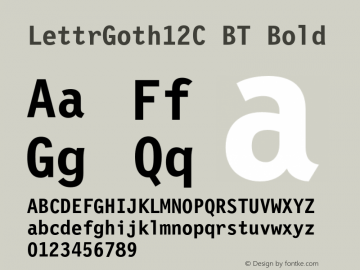 LettrGoth12C BT Bold OTF 1.0;PS 001.000;Core 116;AOCW 1.0 161 Font Sample