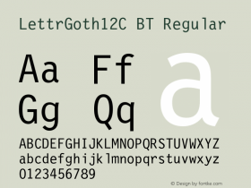 LettrGoth12C BT Regular OTF 1.0;PS 001.000;Core 116;AOCW 1.0 161 Font Sample