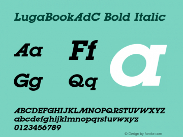 LugaBookAdC Bold Italic Version 1.000图片样张