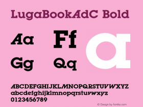 LugaBookAdC Bold Version 1.000 Font Sample