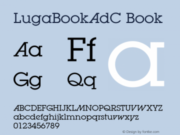 LugaBookAdC Book Version 1.000 Font Sample