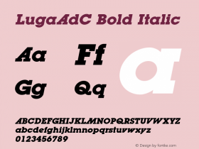 LugaAdC Bold Italic Version 1.000图片样张