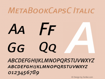 MetaBookCapsC Italic Version 001.000 Font Sample