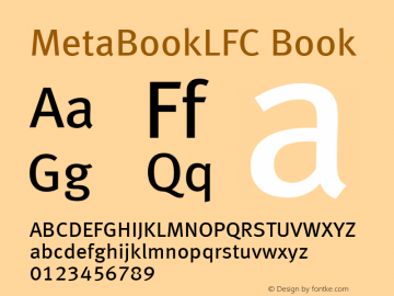 MetaBookLFC Book Version 001.000 Font Sample